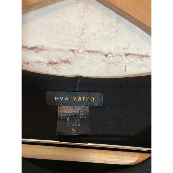 Eva Varro Dress Womens Small Black‎ & Yellow Colorblock Diamond Print Stretch - Picture 10 of 11